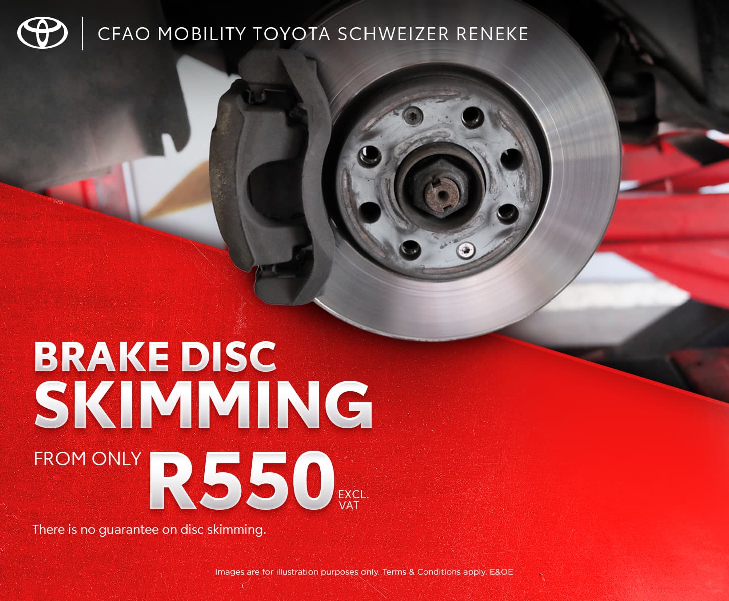 Toyota Brake Disc Skimming From Only R550